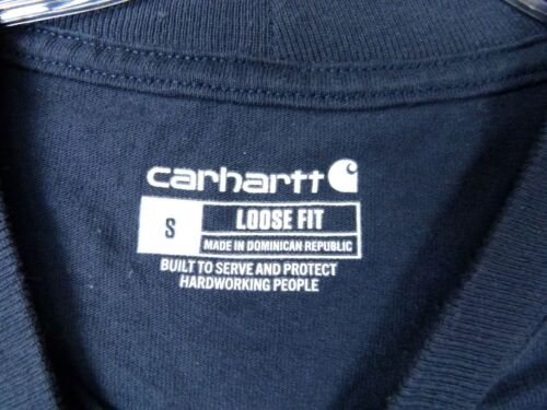 Carhartt Herren T-Shirt Small Navy Blau Loose Fit Pocket - Bild 3 von 6