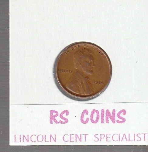 1934  1935  1936   1937   ~   4  coin   LINCOLN  PENNY  SET  /  all  grade  FINE