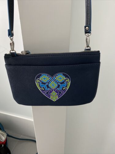 Neu mit Etikett Brighton Summer Hearts Minitasche blau Umhängetasche abnehmbare Riemen