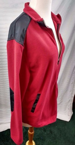 Walt Disney World Mickey Zip Up Fleece Jacket Red Womens Size S Embroidered 1971 - Picture 3 of 7