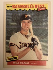 1986 Fleer Baseball's Best Sluggers vs. Pitchers Will Clark Baseball Card #6