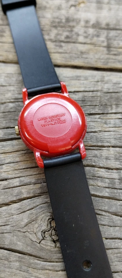 ВИНТАЖНЫЙ 80-х Disney Co девочек часы MINNIE MOUSE LORUS V811-0070 красный новый аккумулятор - Изображение 2 из 4