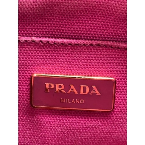 PRADA Canapa Cotton Pink Tote bag Shoulder bag Crossbody Authentic H 7.5 in - Picture 5 of 6