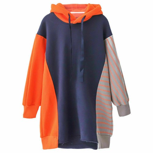 Kinder Mädchen Kapuze Baumwollpullover Freizeit Gestreift Pullover Gespleißter*/ - Bild 3 von 25