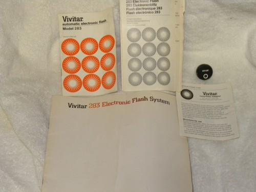 Vivitar Automatic Electronic Flash Model 283 w/ Manuals Charger  3 Battery Packs - Bild 4 von 4