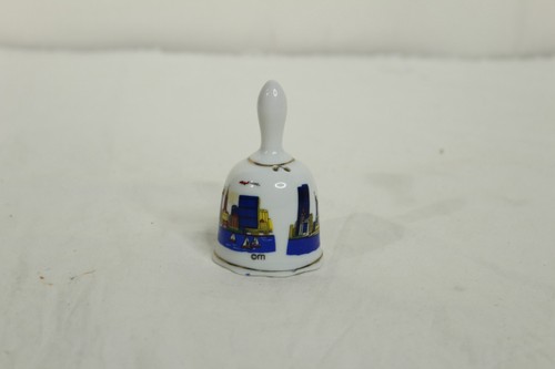 Manhattan City Scape Skyline 3.5in Glossy Ceramic Bell Collectible Souvenir - Picture 4 of 7
