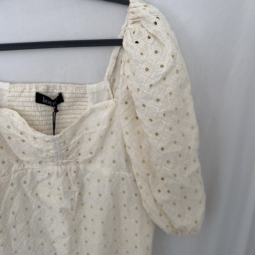 KOURT Cream/Ivory Eyelet Short Dress - Size XS- NEW w/ Tags! - Picture 4 of 7