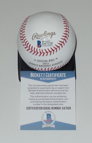 YANGERVIS SOLARTE AUTO'D SIGNED WBC BASEBALL BAS COA BLUE JAYS VENEZUELA MLB - Picture 2 of 2