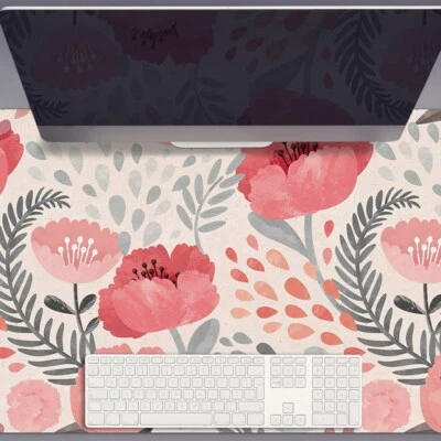 DECORMAT Schreibtischunterlage Tischunterlage Gefärbte Mohnblumen 90x45