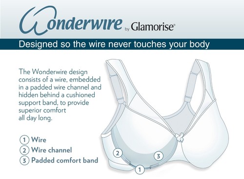 Rare Dazzling Blue! WONDERWIRE Bra 42B Front-Close (STRETCH-LACE) NEW & SEALED - Picture 7 of 24