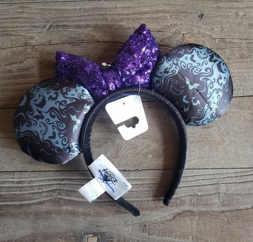 Disney 2020 Disneyland Oogie Boogie Bash Purple Sequin Minnie Ears Headband - Picture 2 of 5