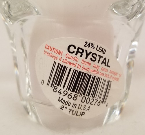 ๐ฏ New! 24% Lead Crystal 2 Inch Votive Tulip Candle Holder & Candle - Picture 2 of 12
