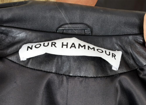 Nour Hammour Black Leather Moto Biker Jacket Size XL Size EU 46 - Bild 10 von 11