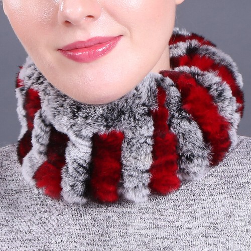 Diademas de piel de conejo Rex reales para mujeres hechas a mano anillo de niña capucha bufandas invierno - Imagen 39 de 65