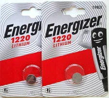 2 PK CR1220 ENERGIZER 3V LITHIUM (GREAT EXP 12/33) ECR1220 DL1220 FREE SHIP