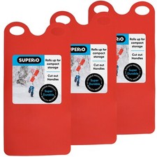 Snow Sled Flexible Carpet Sled 54" Snowboard for Kids-Red 3 Pack