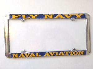 Naval Aviator Chrome License Plate Frame