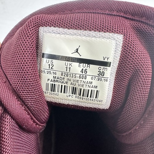 Jordan 1 Flight 4 Bordeaux Size 12 Mens Night Maroon Red White 2016 820135-600 - Picture 7 of 7
