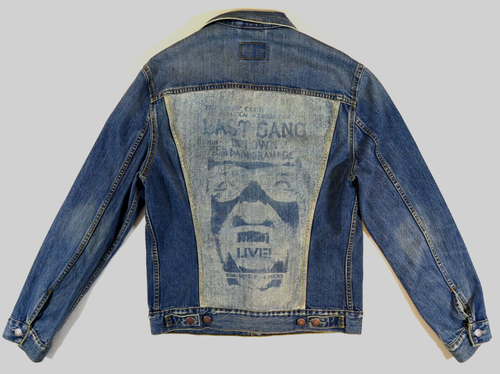 Mens LEVIS 70500 0412 Last gang inTown TRUCKER Denim JACKET size L large Vintage - Picture 1 of 20