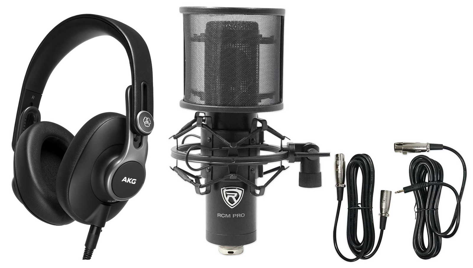 Студийные наушники-вкладыши AKG K371 овальной формы с закрытой задней частью + Конденсаторный микрофон для записи