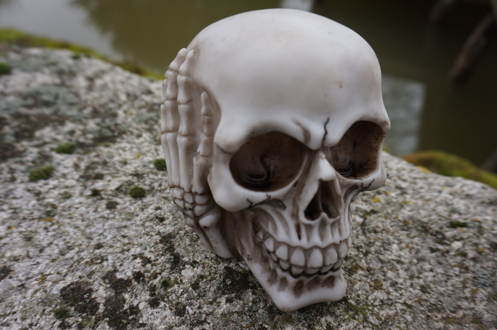 Figurines de crâne skull SK276 statuettes gothiques finition pierre