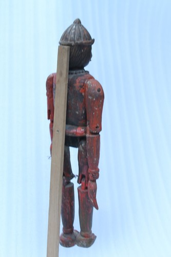 Figurine ancienne mode originale originale en bois finement sculpté visage de démon statue NH6838
