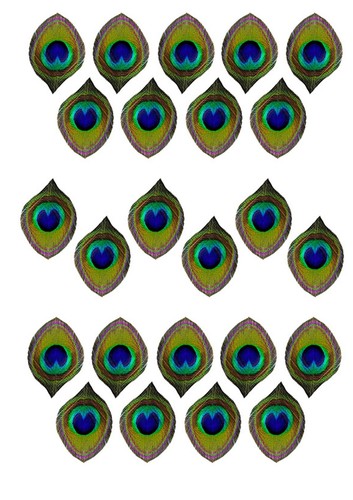 ✿Edible Rice Paper Cake decorations - peacock feathers ✿ - Picture 9 of 14