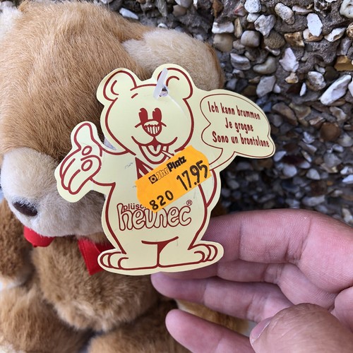 Peluche Heunec Bear raro vintage nuevo con etiquetas - hace ruido - 23 cm - Imagen 4 de 7
