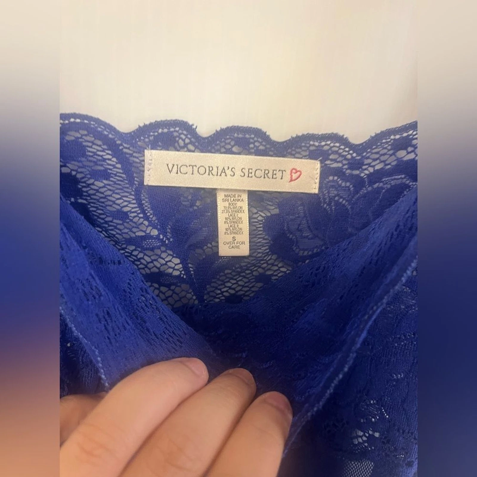 UNDERCOVER ABITO SLIP BABYDOLL VICTORIAS SECRET VINTAGE blu royal tutto pizzo