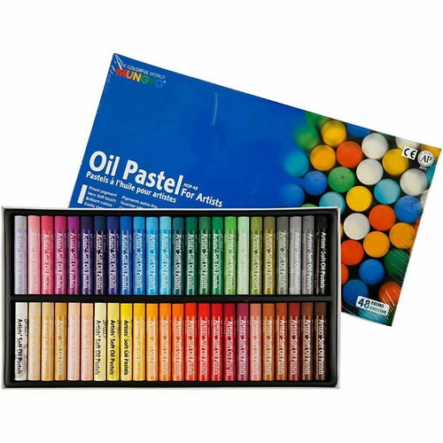 Mungyo 48 Large Soft Oil Pastels – Artists Quality Vibrant Colour Sticks Set - Picture 4 of 7