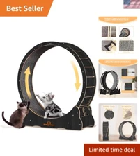 Easy to Assemble 46-Inch Cat Treadmill Wheel - Promotes Play & Fitness, BlackXL
