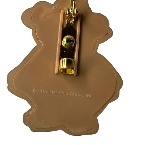 Spilla strega orso Halloween Hallmark zucca affascinante vintage guancia rosa NOS - Foto 5 di 10
