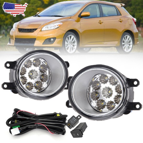 LED Bumper Fog Light Driving Lamp Wiring Switch Kit For Toyota Matrix 2009-2013
