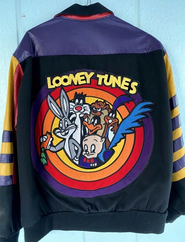 Chaqueta vaquera de cuero vintage Looney Tunes mediana Jeff Hamilton Warner Bros - Imagen 1 de 8