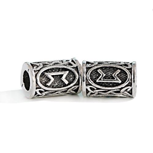 Conjunto de runas vikingas de diseños cuentas sueltas cuentas espaciadoras se ajustan a barbas o cabello joyería hágalo usted mismo - Imagen 66 de 103