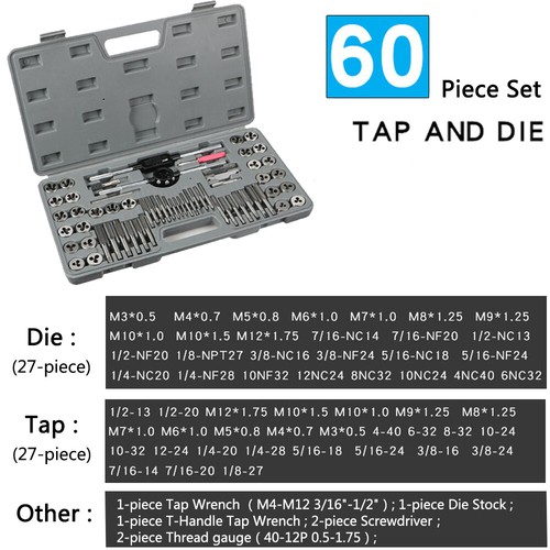 Grifos métricos y troqueles redondos y llaves de grifo troquel stock herramienta de roscado manual varios juegos - Imagen 11 de 11