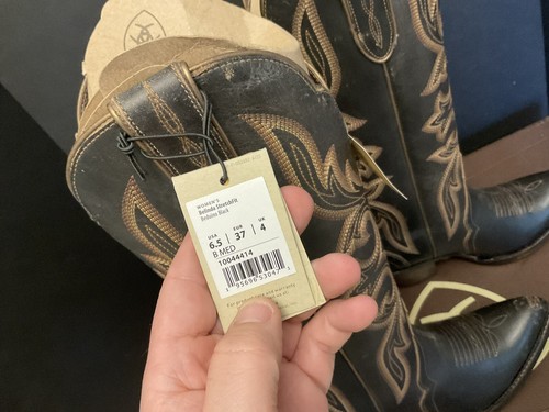 Neu! Damen-Westernstiefel Ariat Belinda Stretch Fit Beduino schwarz. Größe 6,5. - Bild 6 von 11