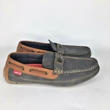 Levis mens comfort loafers  nickel gray brown boat driving slip on shoes 8.5