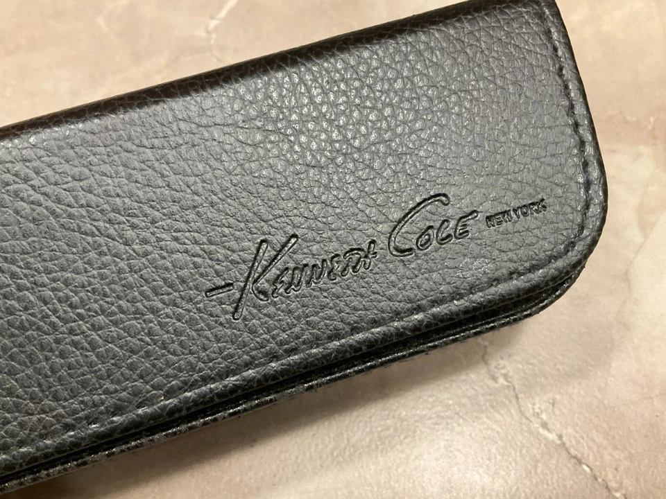 KENNETH COLE черный кожаный очки чехол жесткий чехол магнитная застежка w/кольцо - Изображение 2 из 4