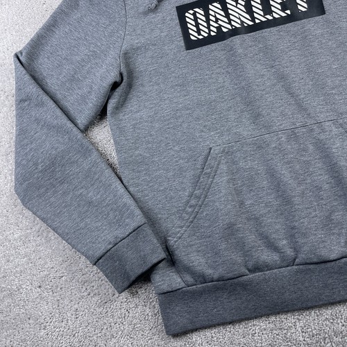 Oakley Hoodie Mens Small Grey Spellout Logo Pullover Hooded Sweatshirt - Picture 5 of 13