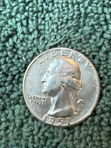 1951 (P) Washington Quarter 90% Silver Very Good VG