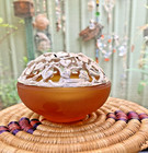 Christofle France Candle Holder Potpourri Pod Tealight Amber S/Tone Vine Pattern