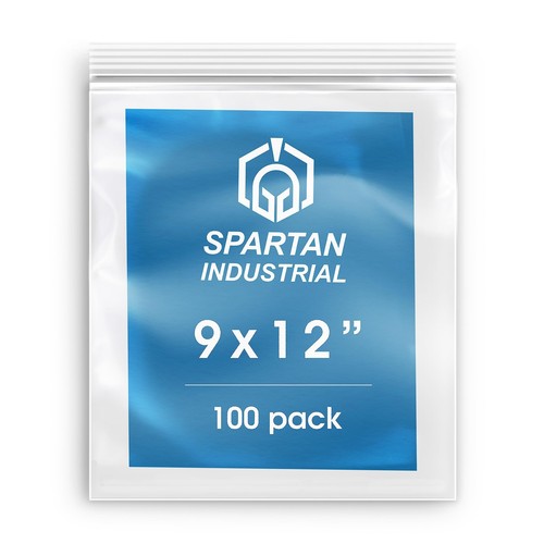- 9" X 12" (100 Count) 2 Mil Clear Reclosable Zip Plastic Poly Bags with Rese...