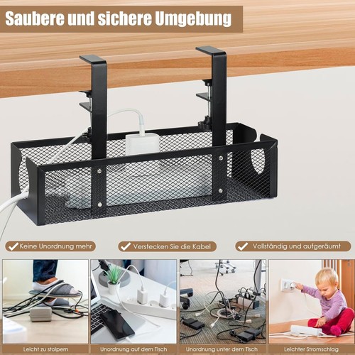 Kabel Management Tablett unter Schreibtisch Kabelmanagement Kabel Organizer - Afbeelding 3 van 12