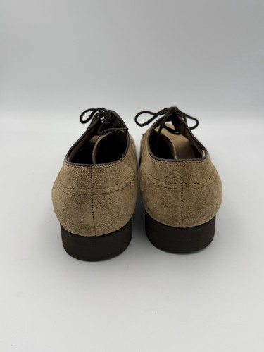 Vintage Hush Puppies hergestellt in den USA hellbraun Wildleder Mokassinnaht Derby Schuhe Herren 9M Vorbereitung - Bild 5 von 7