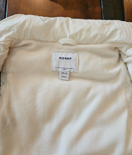 Girls Old Navy Puffer Lined Vest Off White/Cream Size Large 10-12 Girls - Picture 4 of 7