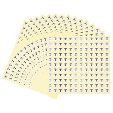 15 Sheets Alphabet Stickers, Self-Adhesive Small Round Letter t Paper Stickers
