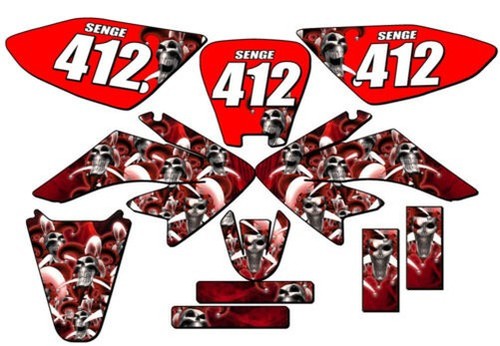 2004-2013 Crf 70 Jester Rot Senge Grafiken Set Kompatibel Mit Honda - Picture 1 of 10