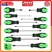 11-Pieces Magnetic Screwdriver Set 5 Phillips5 Flat Head Tips Magnetizer Tool