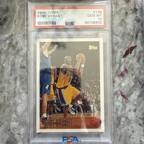 1996 Topps Basketball #138 Kobe Bryant Rookie Card RC Graded PSA 10 GEM MINT